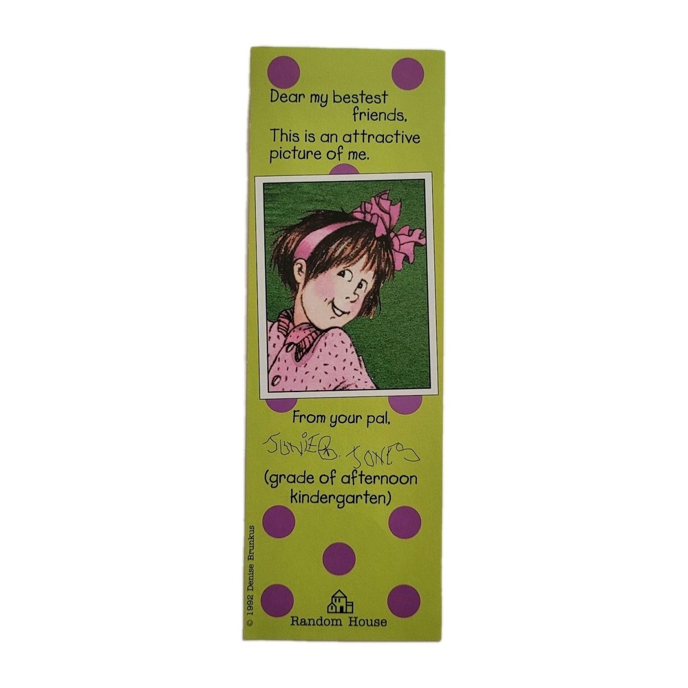 Vintage 90s Junie B. Jones Bookmark 1992 Denise Brunkus Reading List 676-76038-4